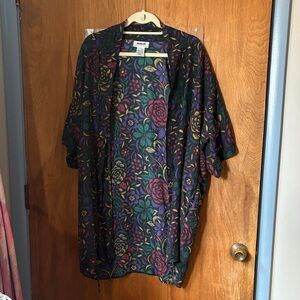 Vintage Silx by August Silk Floral Kimono Robe
